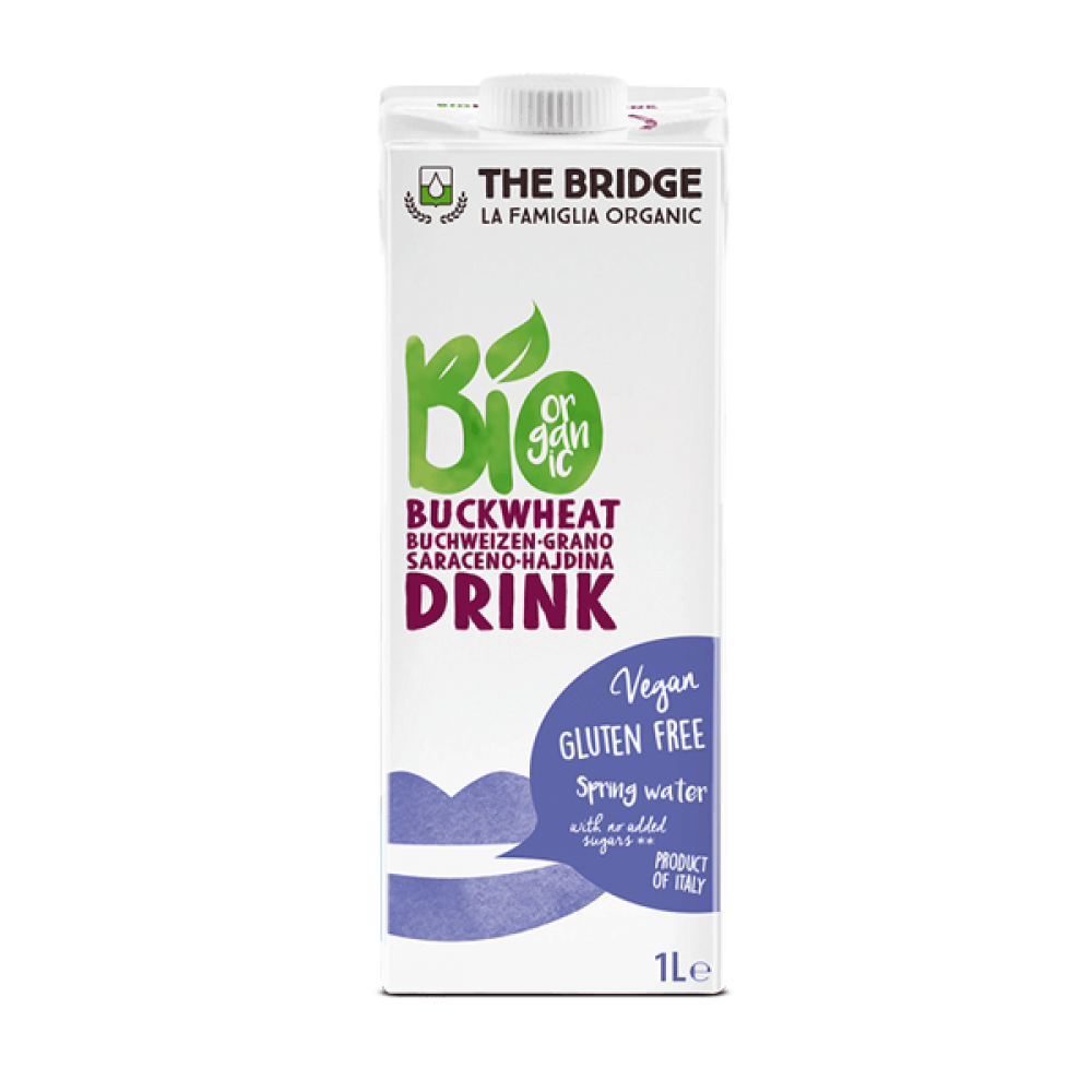 Lapte vegetal Bio din Hrisca si Orez, 1L, The Bridge